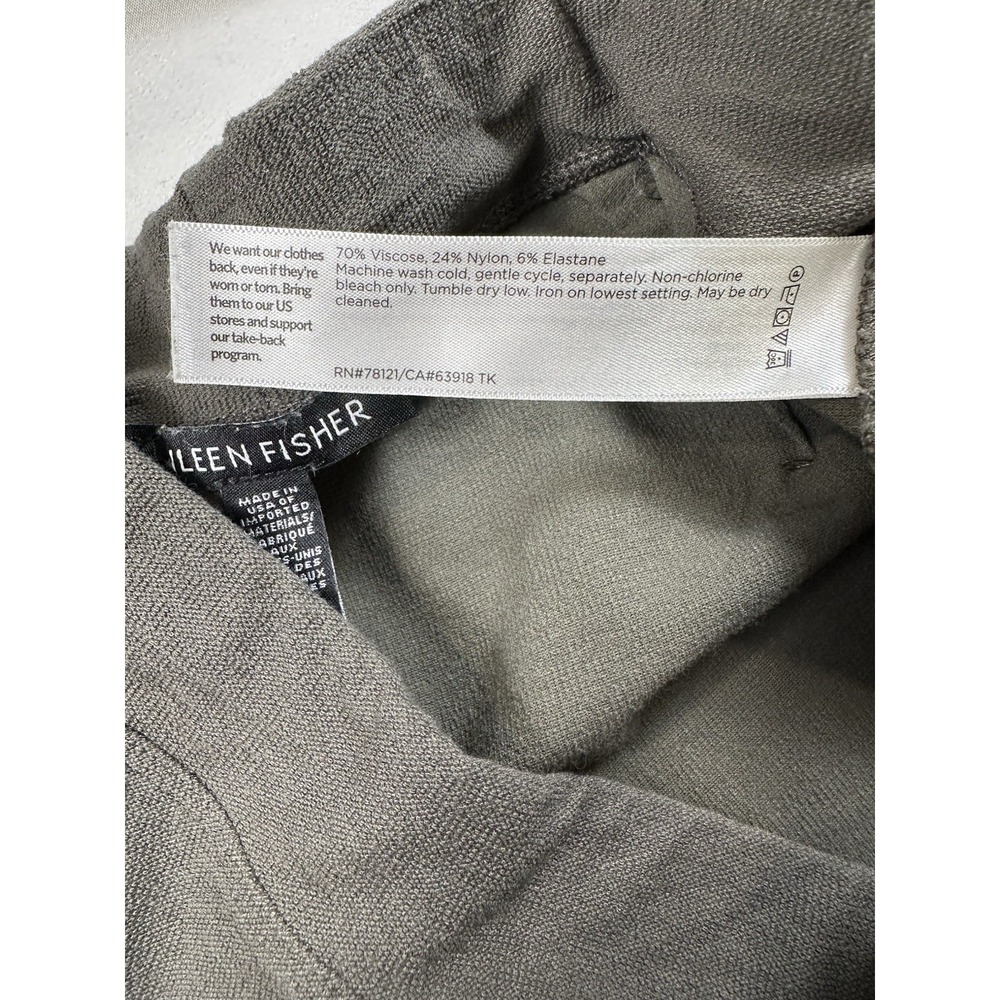 EILEEN FISHER Gray Washable Stretch Viscose Crepe Pant Sz XS Quiet Luxury - Picture 5 of 6